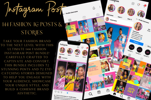 Download 144 Fashion Instagram Post Bundle - Insta Collection