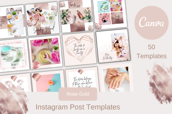 Download 50 Rose Gold Canva Instagram Templates - Insta Collection