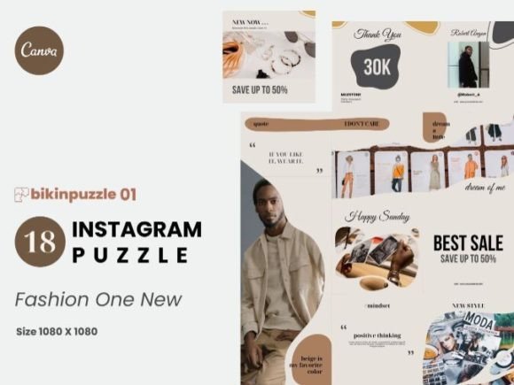 Download Fashion One New Instagram Puzzle Canva - Insta Collection
