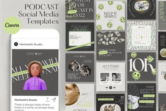 Download Podcast Instagram Post Templates KIT - Insta Collection