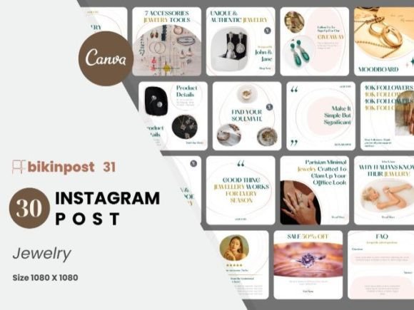 Download Jewelry Canva Instagram Post Template - Insta Collection