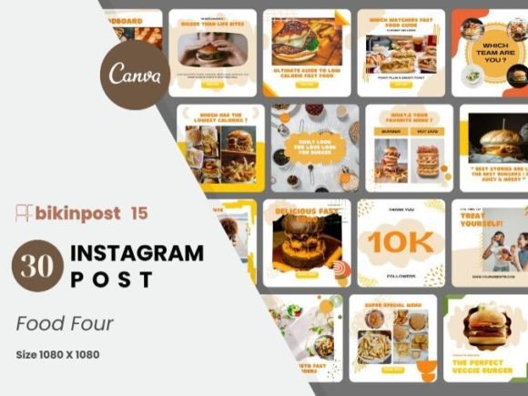 Download Food Four Canva Instagram Post Template - Insta Collection