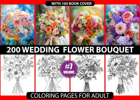 Download 200 Wedding Flower Bouquet Coloring Page - Premium Bundle