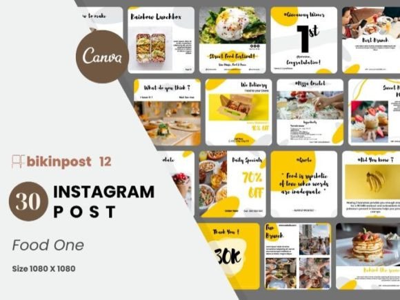 Download Food One Canva Instagram Post Template - Insta Collection