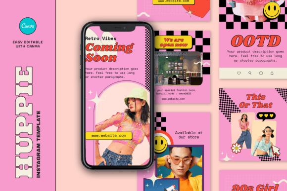 Download Huppie Retro Fashion Instagram Template - Insta Collection