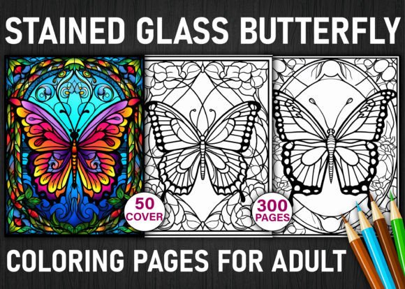 Download Stained Glass Butterfly Coloring Pages - Premium Bundle
