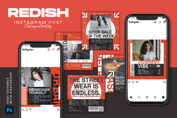Download REDISH - Instagram Post Template - Insta Collection