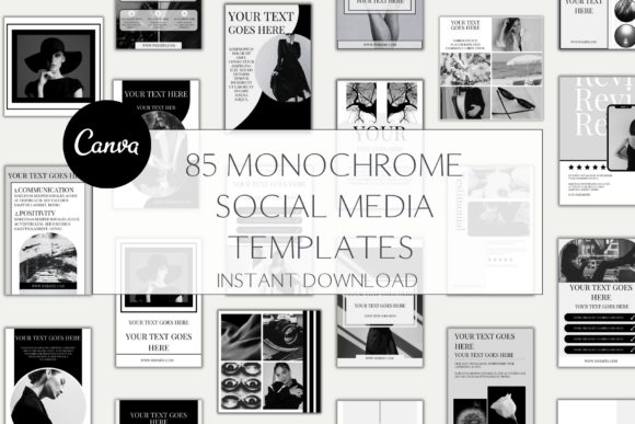 Download 85 Monochrome Social Media Templates - Monochrome Collection