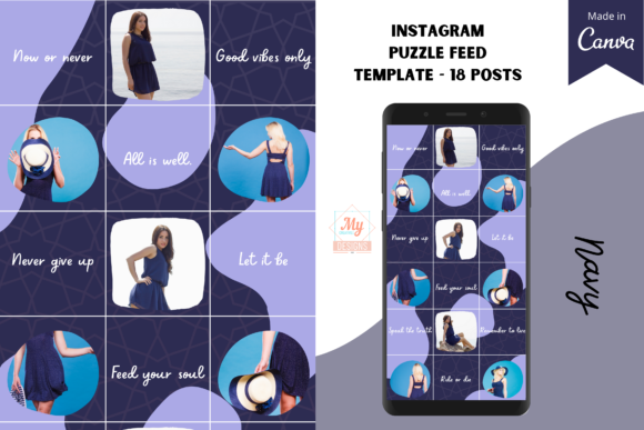 Download Canva Instagram Puzzle Feed Template - Insta Collection