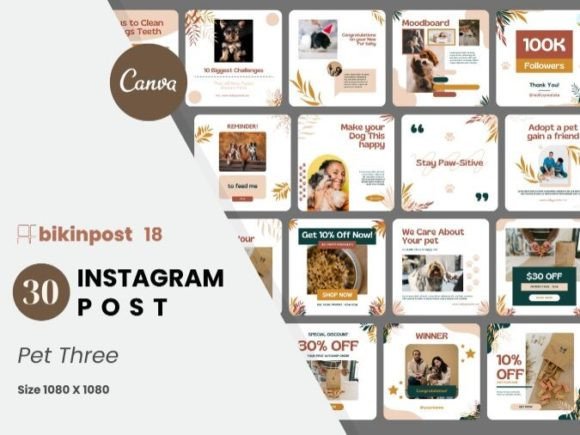 Download Pet Three Canva Instagram Post Template - Insta Collection