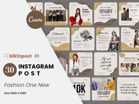 Download Fashion Canva Instagram Post Template - Insta Collection